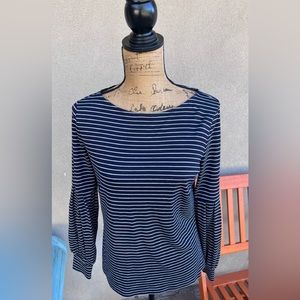 Ann Taylor Striped Drama Sleeve T-Shirt